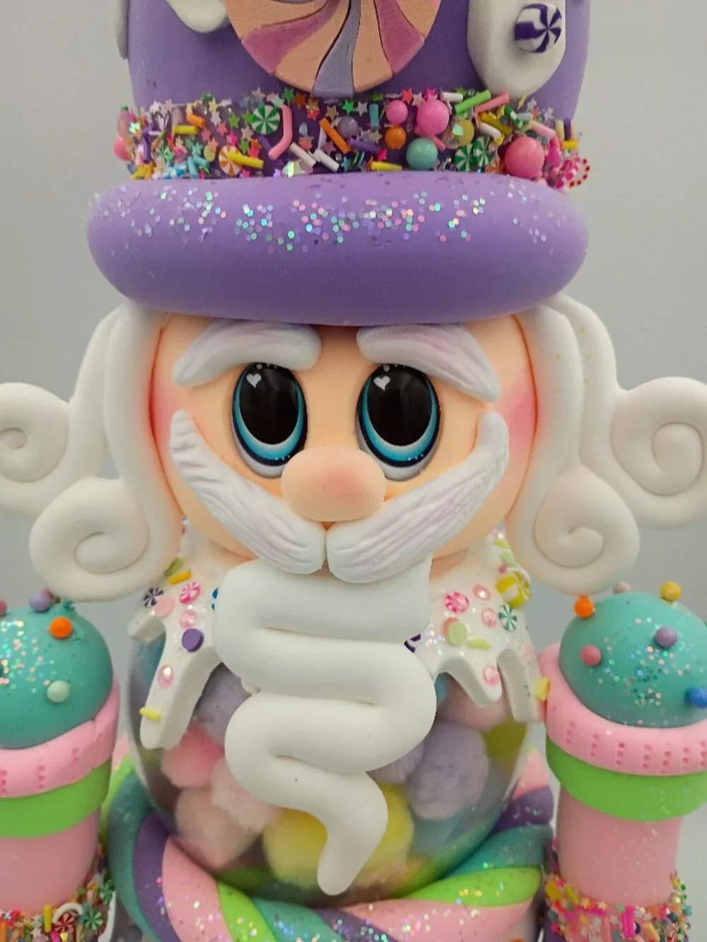 Pastel Candyland Nutcracker Gumball Machine, Handmade Whimsical Nutcracker, Pink